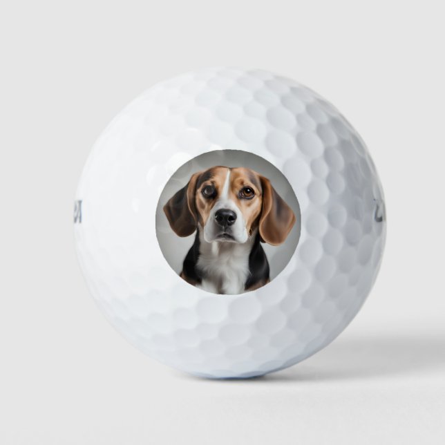 Niedlicher Beagle Golfball (Vorderseite)
