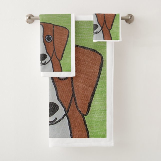 Niedlicher Beagle Handtuchhalter Set (Insitu)