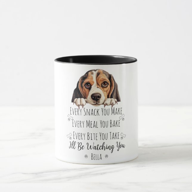 Niedlicher Beagle Hund Funny Custom Tasse (Zentrum)
