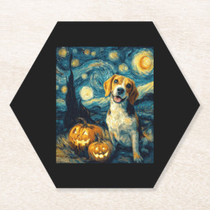 Niedlicher Beagle Hund Halloween Kürbislaterne Pum Untersetzer