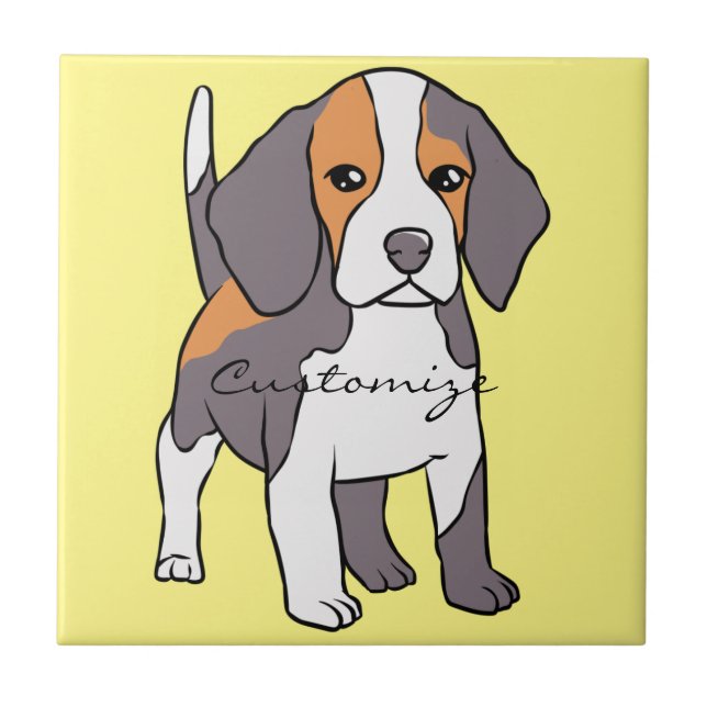 Niedlicher Beagle Hund Rasse Thunder_Cove Fliese (Vorderseite)