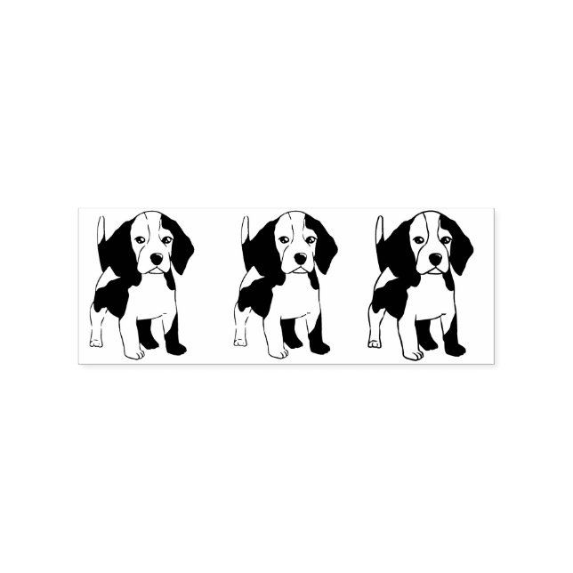 Niedlicher Beagle Hund Rasse Thunder_Cove Gummistempel (Prägung)