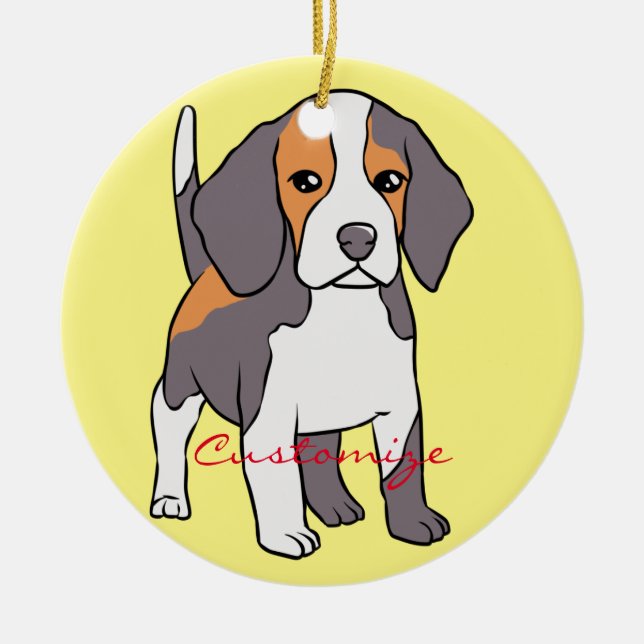 Niedlicher Beagle Hund Rasse Thunder_Cove Keramik Ornament (Vorne)