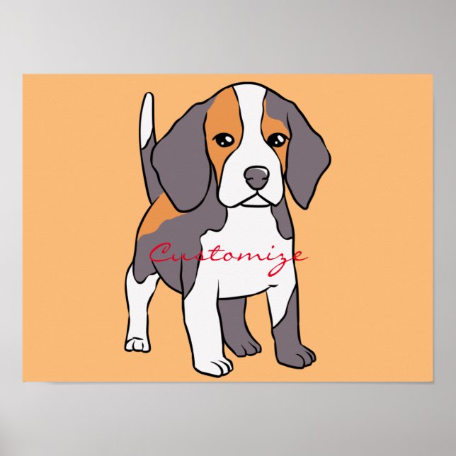 Niedlicher Beagle Hund Rasse Thunder_Cove Poster (Vorne)