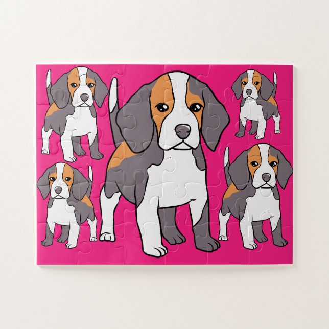 Niedlicher Beagle Hund Rasse Thunder_Cove Puzzle (Horizontal)