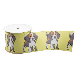 Niedlicher Beagle Hund Rasse Thunder_Cove Satinband