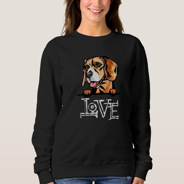 Niedlicher Beagle Liebe Dog Dekorationsmuster Druc Sweatshirt (Vorderseite)