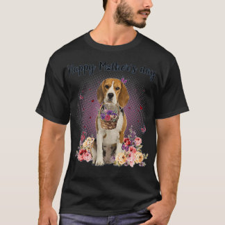 Niedlicher Beagle Mama Blume Glücklichen Muttertag T-Shirt
