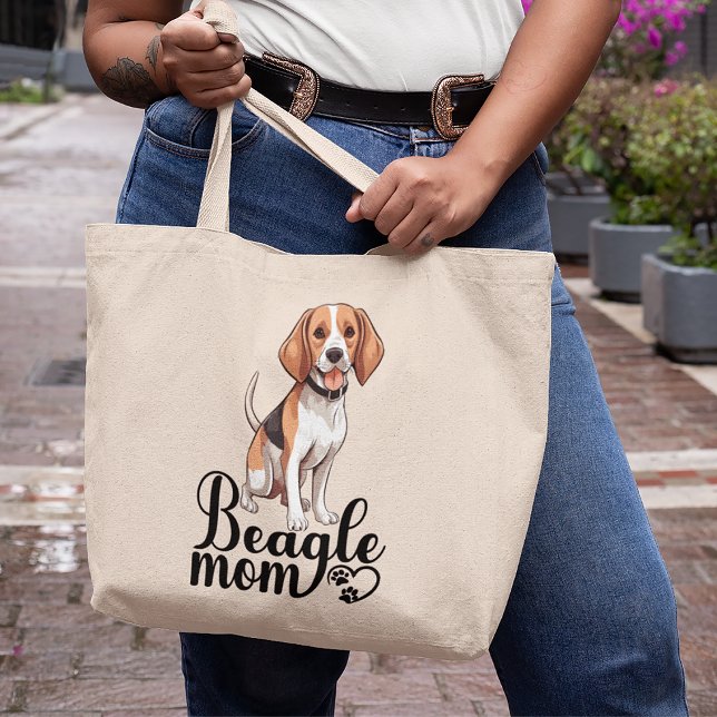 Niedlicher Beagle Mama Geschenk Funny Cartoon Welp Jumbo Stoffbeutel (Von Creator hochgeladen)