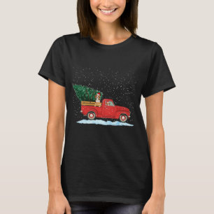 Niedlicher Beagle mit Vintagem rotem Lieferwagen T T-Shirt