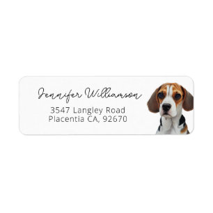 Niedlicher Beagle Portrait Einfache Rücksendeadres