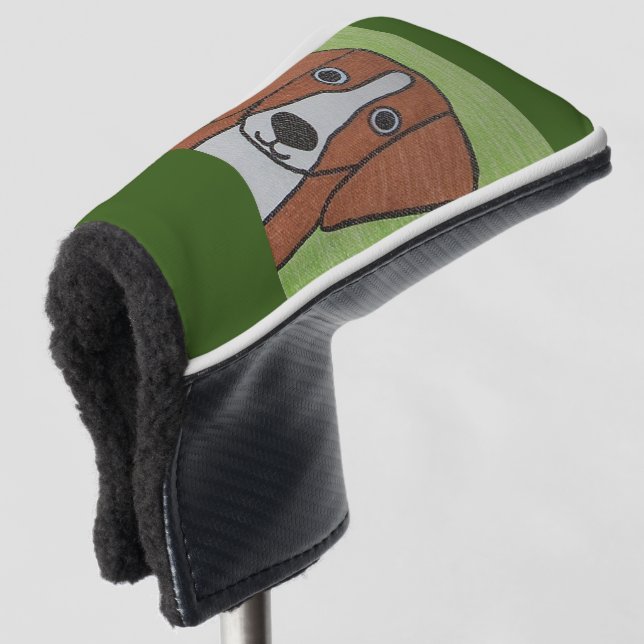Niedlicher Beagle Putter Cover Golf Headcover (3/4 Vorderseite)