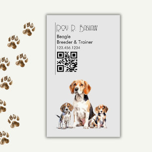 Niedlicher Beagle QR Code Canine Magnetische Visitenkarte