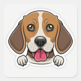Niedlicher Beagle Quadratischer Aufkleber
