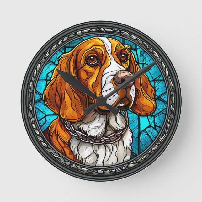 Niedlicher Beagle Runde Wanduhr (Vorderseite)