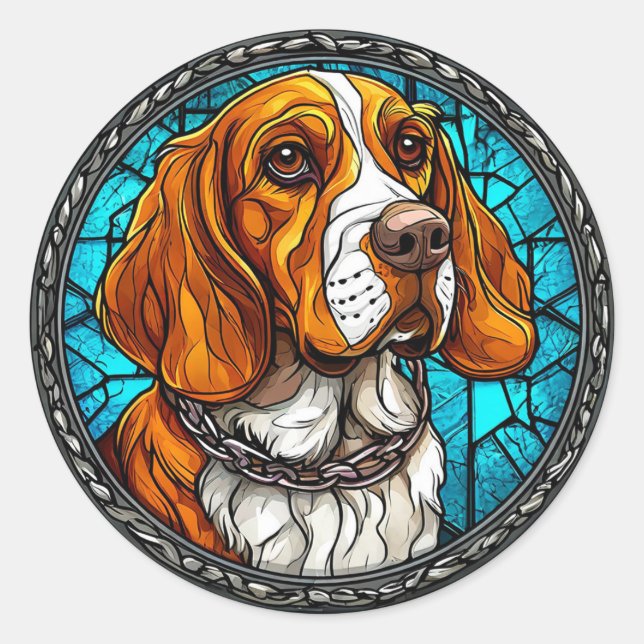 Niedlicher Beagle Runder Aufkleber (Vorderseite)