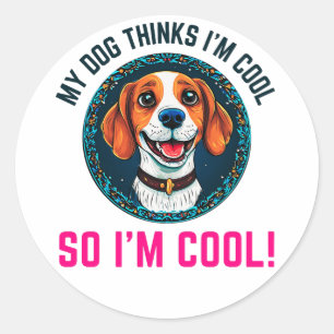 Niedlicher Beagle Runder Aufkleber