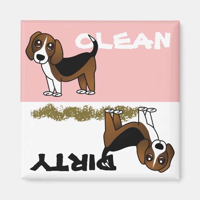 Niedlicher Beagle Saubere Geschirrspülmaschine Mag Magnet (Vorne)