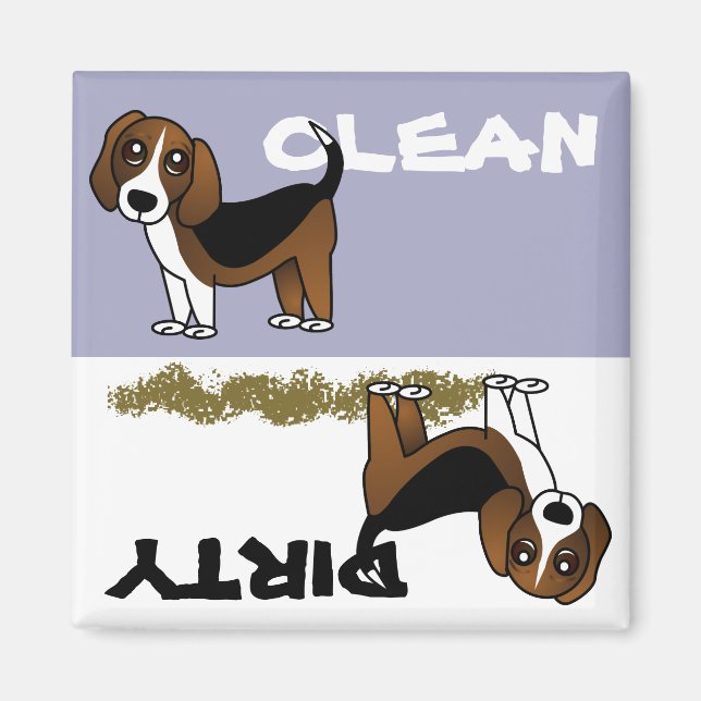 Niedlicher Beagle Saubere Geschirrspülmaschine Mag Magnet (Vorne)