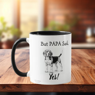 Niedlicher Beagle Schwarz/Weiß-Typografie personal Jumbo-Tasse