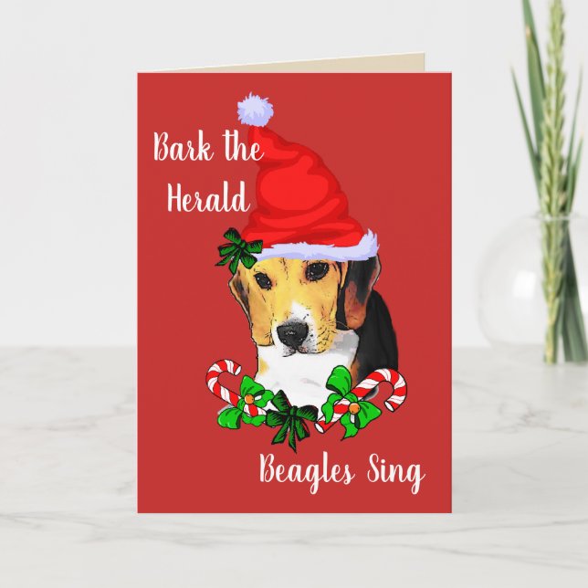 Niedlicher Beagle Weihnachten (Vorderseite)