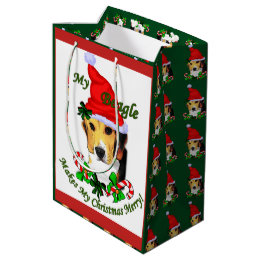Niedlicher Beagle Weihnachten froh Mittlere Geschenktüte