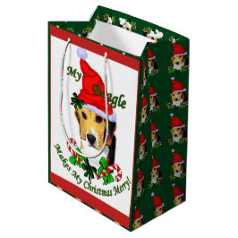 Niedlicher Beagle Weihnachten froh Mittlere Geschenktüte
