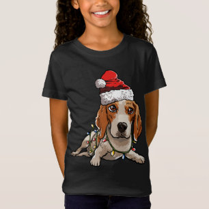 Niedlicher Beagle Weihnachtsbaum Lichter Weihnacht T-Shirt