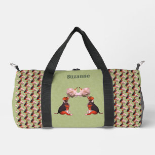Niedlicher Beagle Welpe Weißrosen Tier Personalisi Duffle Bag
