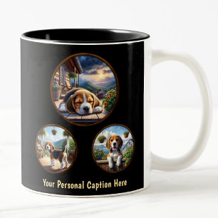 Niedlicher Beagle Welpe Zweifarbige Tasse