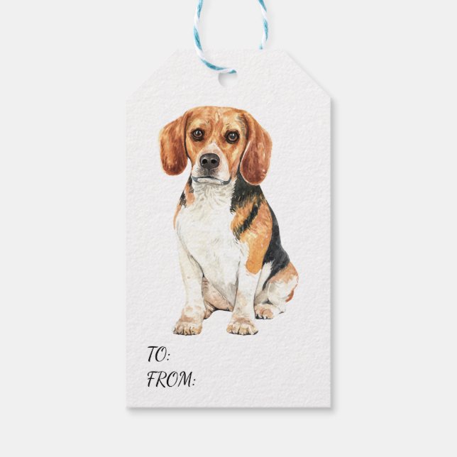 Niedlicher Beagle Welpen Hund Gastgeschenk Geschen Geschenkanhänger (Rückseite)