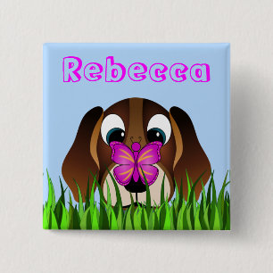 Niedlicher Beagle-Welpen-Hunde-und Button
