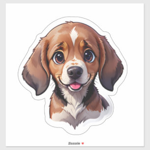 Niedlicher Beagle Welpenhund Aufkleber