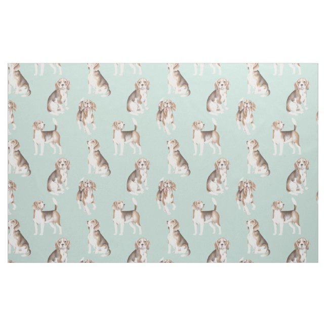 Niedlicher Beagle Welpenmuster Stoff (Fat Quarter (45,7 x 55,9 cm))