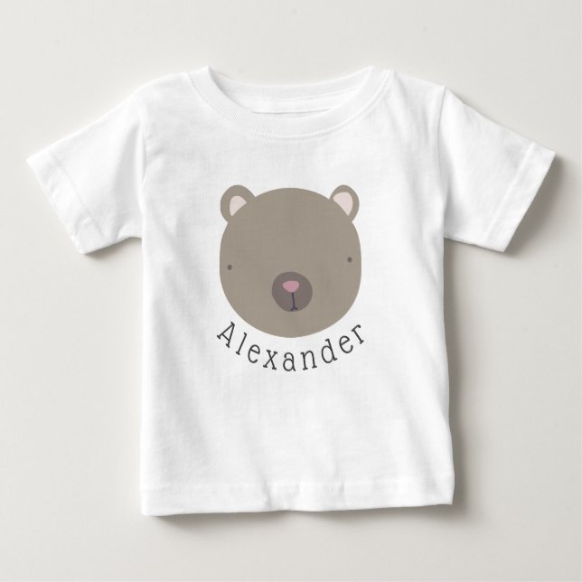 Niedlicher Bear Baby T - Shirt mit individuellem N (Vorderseite)