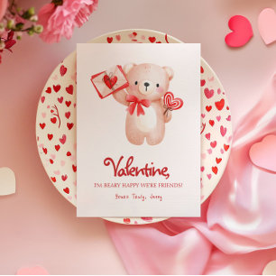 Niedlicher Beary Happy Valentine Day Gruß Karte
