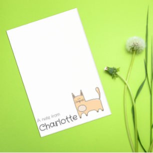 Niedlicher Beige-Cartoon-Katzenname Post-it Klebezettel