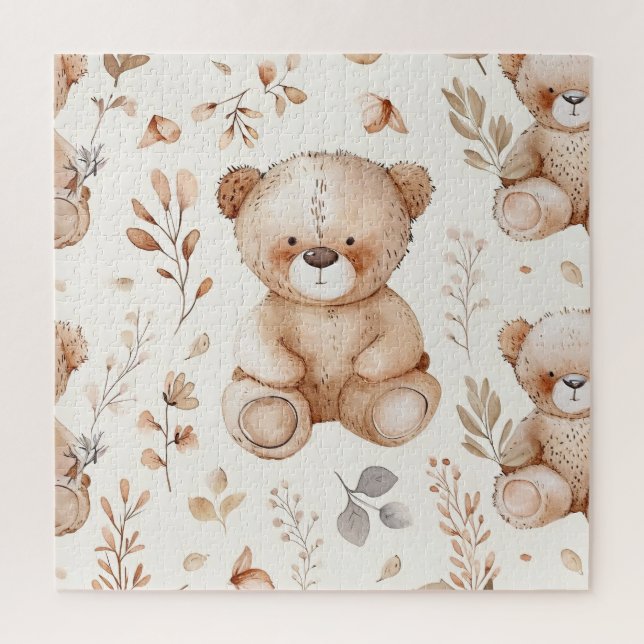 Niedlicher Beige-Kinderbär Puzzle (Vertikal)