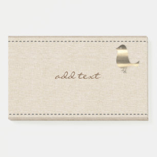 Niedlicher Beitrag in Style mit goldbrauner Leinwa Post-it Klebezettel