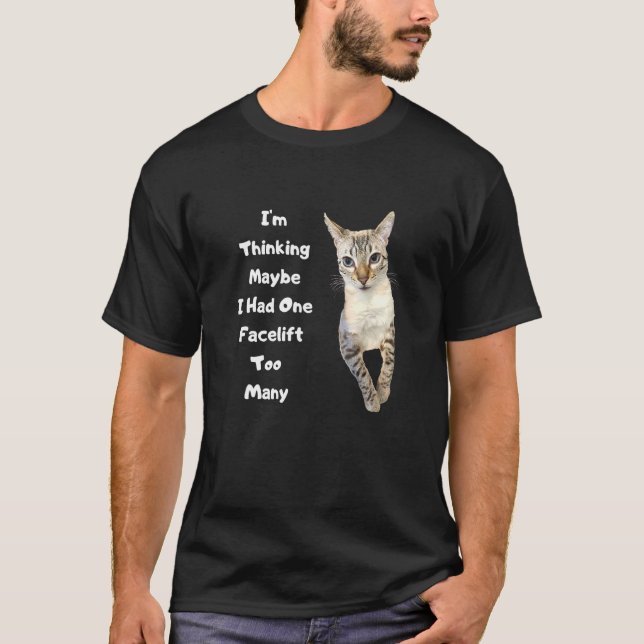 Niedlicher Bengalischer Cat Eyes Face Lift Parody  T-Shirt (Vorderseite)