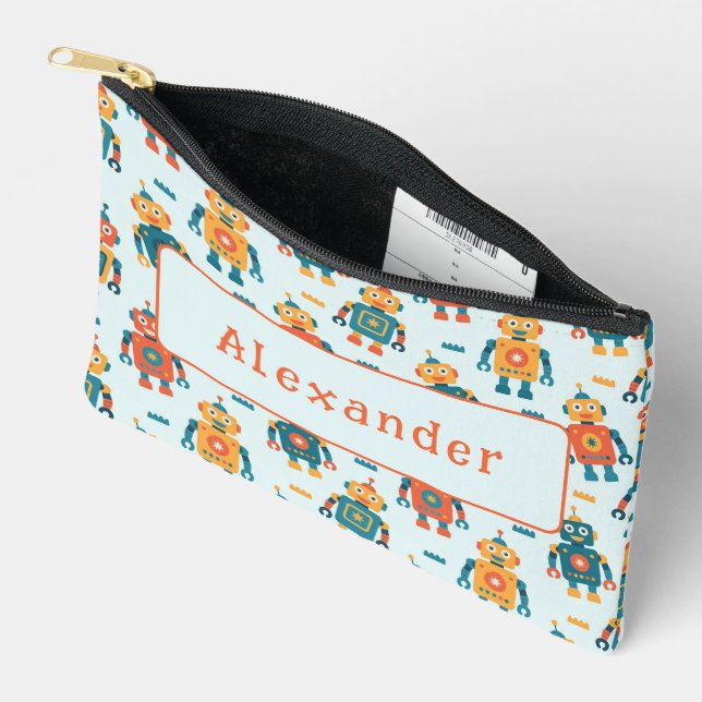 Niedlicher benutzerdefinierbarer Roboterdruck Zubehörtasche (Offen)