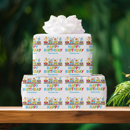 Niedlicher benutzerdefinierter Kindergeburtstag Geschenkpapier