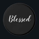 Niedlicher benutzerdefinierter schwarz-weißer Skri Magnet<br><div class="desc">Gesegnet Schwarz-Weiß-benutzerdefinierte Skriptkalligrafie niedlich-Magnet. Elegantes, modernes Design. Anpassbarer Text.</div>