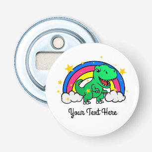 Niedlicher benutzerdefinierter Text Green Dinosaur Flaschenöffner