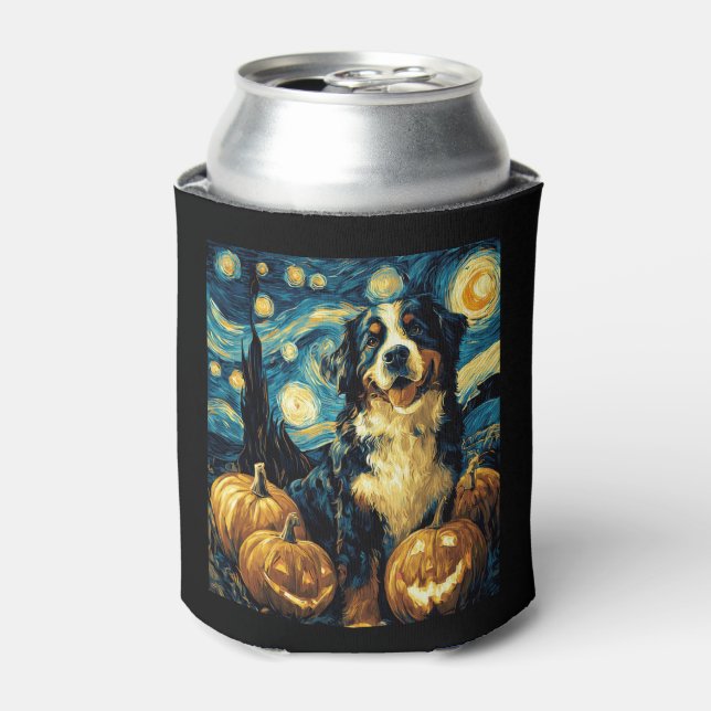 Niedlicher Berner Hund Halloween Kürbislaterne Dosenkühler (Kanne Vorderseite)