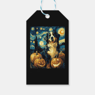 Niedlicher Berner Hund Halloween Kürbislaterne Geschenkanhänger