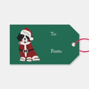 Niedlicher Berner Hund Santa Paws Geschenkanhänger