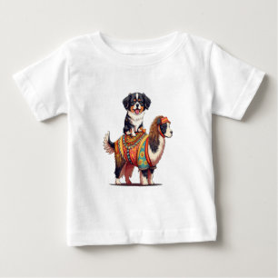 Niedlicher Berner Hundeschlitten auf Llama Baby T-shirt