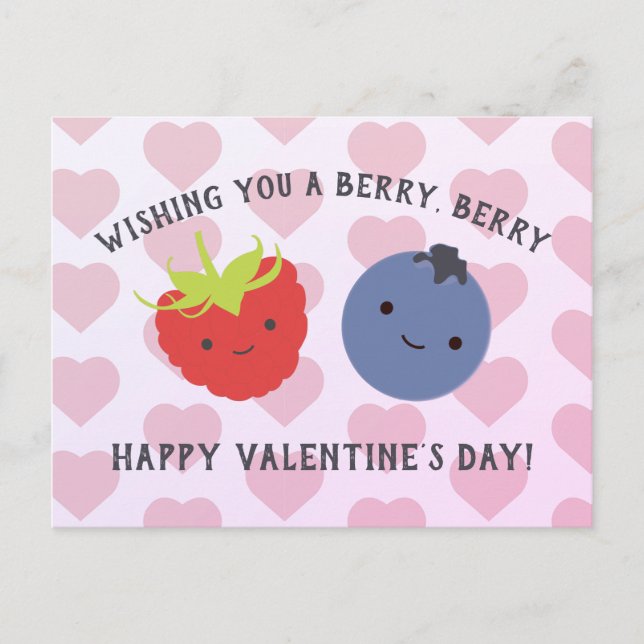 Niedlicher Berry Happy Valentinstag Postkarte (Vorderseite)
