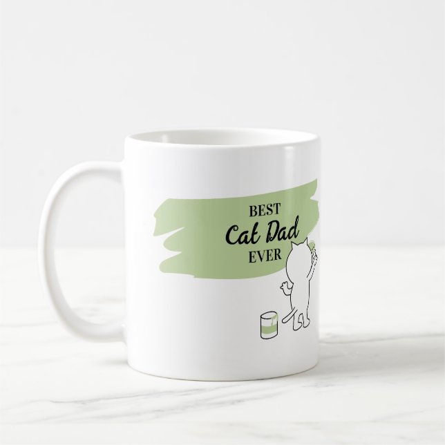 Niedlicher bester Cat-Vater je Herren-Kaffee-Tasse Kaffeetasse (Links)